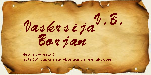 Vaskrsija Borjan vizit kartica